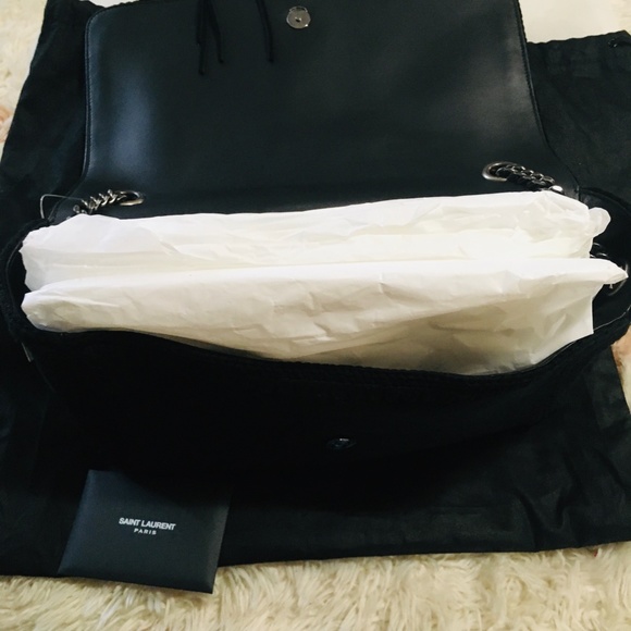 New Authentic SAINT LAURENT Medium Kate Whipstitch Suede Shoulder Bag - Picture 13 of 15